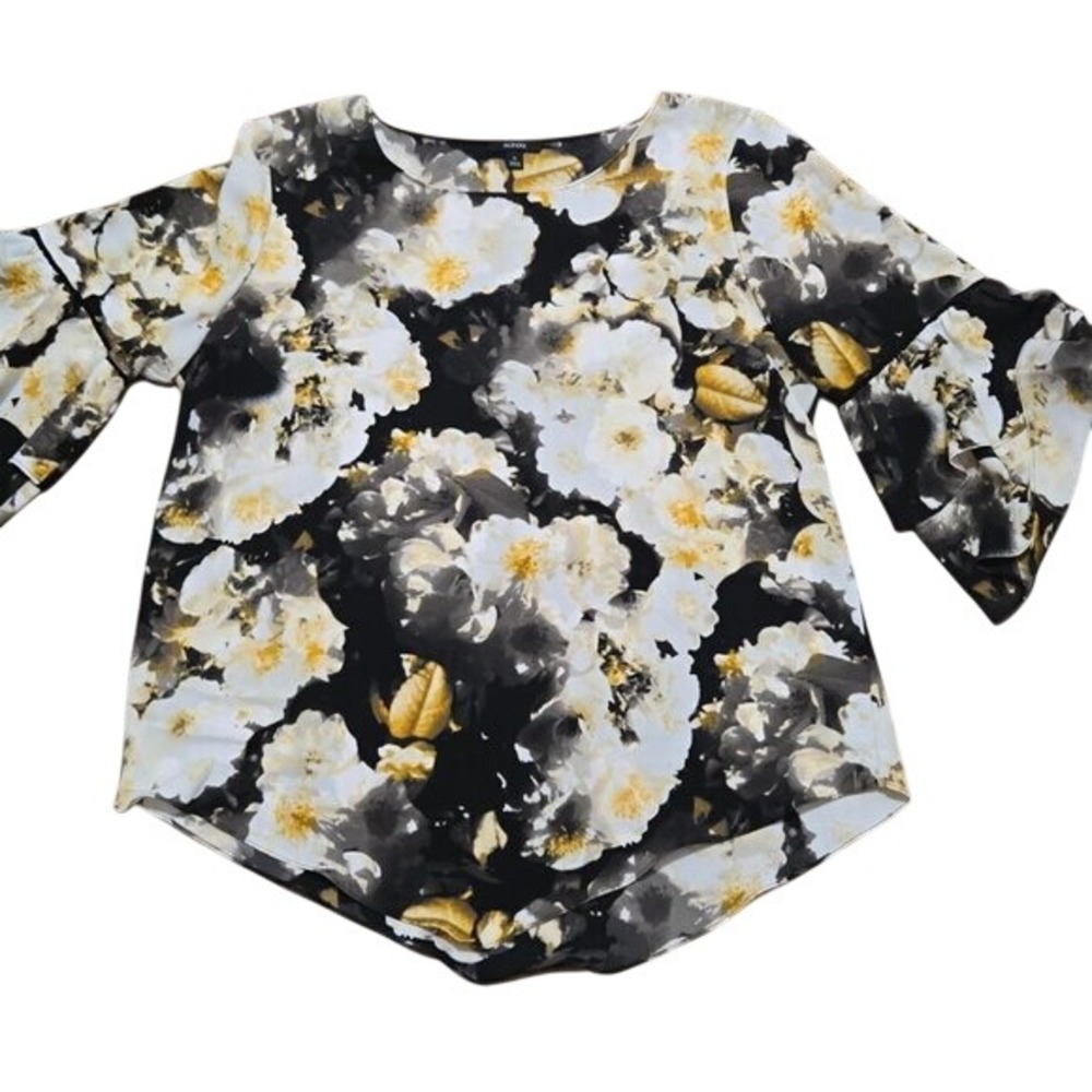 ALFANI Floral Wide Sleeve Blouse Top Office Casual Business Size XL‎ EUC